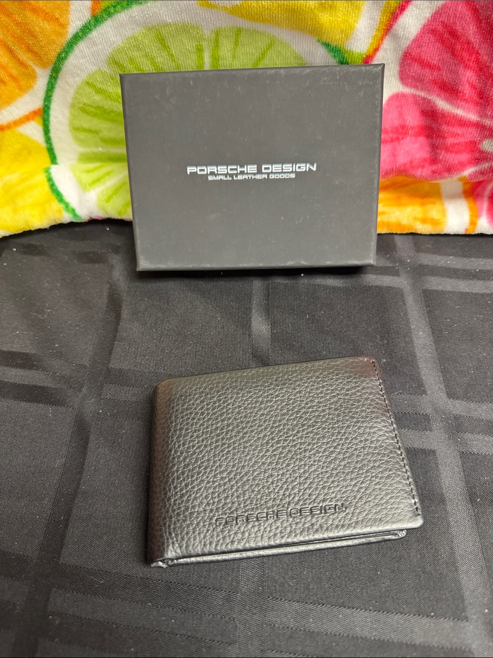 Porsche Design Bifold Black Pebble Leather Wallet